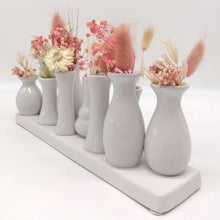 Lade das Bild in den Galerie-Viewer, 10 Mini-Vasen auf Tablett, weiß