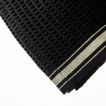 Lade das Bild in den Galerie-Viewer, Detail der gewebten weißen Streifen am Rand der Spüllappen.