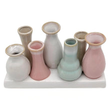 Lade das Bild in den Galerie-Viewer, 7 Mini-Vasen auf Tablett, multicolor