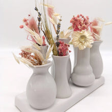 Lade das Bild in den Galerie-Viewer, 7 Mini-Vasen auf Tablett, weiß