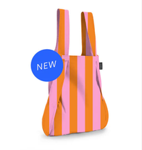 Lade das Bild in den Galerie-Viewer, Notabag 2-in-1 Tasche/Rucksack, orange/rosa gestreift