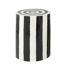 Lade das Bild in den Galerie-Viewer, Beistelltisch schwarz-weiß gestreift, 45 cm