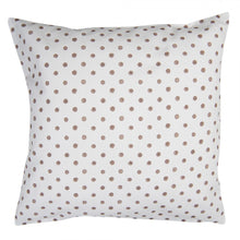 Lade das Bild in den Galerie-Viewer, Rückseite der Kissenhülle mit braunen Punkten.