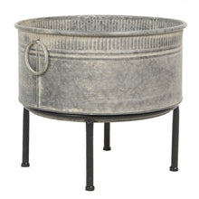 Lade das Bild in den Galerie-Viewer, Pflanzgefäß aus Zink mit Ständer, 35 cm