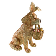 Lade das Bild in den Galerie-Viewer, Deko-Figur "Golden Retriever mit Hasenohren und Eierkorb"
