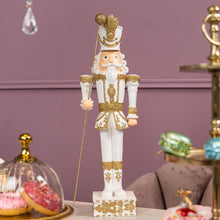 Lade das Bild in den Galerie-Viewer, Deko-Figur "Nussknacker" weiß/gold, 55 cm