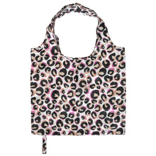 Lade das Bild in den Galerie-Viewer, Faltbare Einkaufstasche mit Leomuster, pink