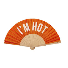 Lade das Bild in den Galerie-Viewer, Fisura Fächer "I'm hot", rot-orange-glitzernd