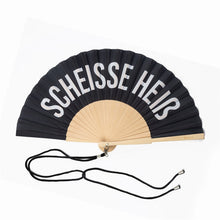 Lade das Bild in den Galerie-Viewer, Fisura Fächer "Scheisse heiß", schwarz/weiß