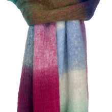 Lade das Bild in den Galerie-Viewer, Schal "Check" Bunt/Cool, 40 x 210 cm