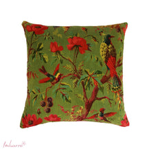 Lade das Bild in den Galerie-Viewer, Imbarro Kissen "Paradise" moosgrün, 50 x 50 cm