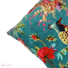 Lade das Bild in den Galerie-Viewer, Imbarro Kissen "Paradise" petrolblau, 40 x 60 cm