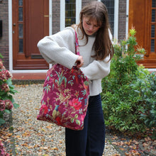 Lade das Bild in den Galerie-Viewer, Imbarro Baumwoll-Einkaufsbeutel "Paradise", aubergine