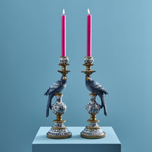 Lade das Bild in den Galerie-Viewer, 2er-Set Kerzenhalter "Papagei" blau, 39 cm