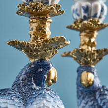 Lade das Bild in den Galerie-Viewer, 2er-Set Kerzenhalter "Papagei" blau, 39 cm