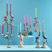 Lade das Bild in den Galerie-Viewer, 2er-Set Kerzenhalter "Papagei" blau, 39 cm