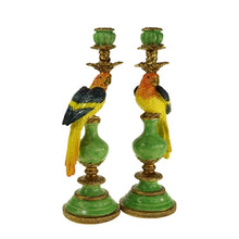Lade das Bild in den Galerie-Viewer, 2er-Set Kerzenhalter "Papagei" gelb, 39 cm