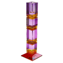 Lade das Bild in den Galerie-Viewer, Kerzenleuchter "Fancy Crystal" lila/rot, 28 cm