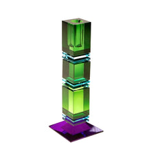 Lade das Bild in den Galerie-Viewer, Kerzenleuchter "Fancy Crystal" grün/lila, 23 cm