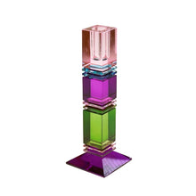 Lade das Bild in den Galerie-Viewer, Kerzenleuchter "Fancy Crystal" rosa/lila/grün, 23 cm
