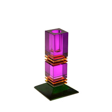 Lade das Bild in den Galerie-Viewer, Kerzenleuchter "Fancy Crystal" lila/grün, 15 cm