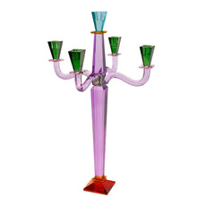 Lade das Bild in den Galerie-Viewer, Kerzenleuchter "Fancy Crystal" lila, 5-flammig