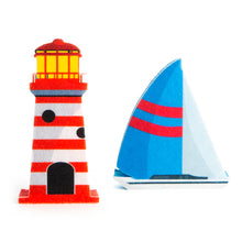 Lade das Bild in den Galerie-Viewer, Kikkerland 2er-Set Spülschwämme "Leuchtturm & Segelboot"