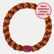 Lade das Bild in den Galerie-Viewer, Kknekki Haargummi "Bordeaux Orange Glitter Stripe"