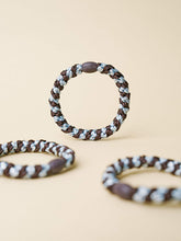 Lade das Bild in den Galerie-Viewer, Kknekki Haargummi "Brown Seablue Glitter Stripe"