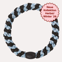Lade das Bild in den Galerie-Viewer, Kknekki Haargummi "Brown Seablue Glitter Stripe"