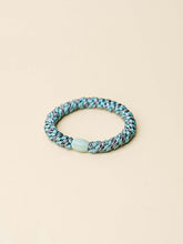 Lade das Bild in den Galerie-Viewer, Kknekki Haargummi "Teal Steel Grey Glitter Stripe"