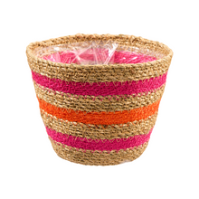 Lade das Bild in den Galerie-Viewer, Pflanzkorb aus Seegras orange/pink, 13.5 cm