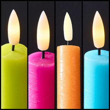 Lade das Bild in den Galerie-Viewer, 4er Set LED-Kerzen, pink/grün/orange/blau