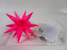 Lade das Bild in den Galerie-Viewer, LED-Stern 10 cm pink, Outdoor mit Batteriebetrieb