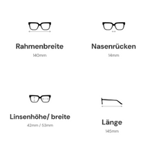 Lade das Bild in den Galerie-Viewer, Looplabb Lesebrille "Max", Crystal Black