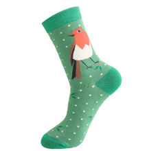 Lade das Bild in den Galerie-Viewer, Ms. Sparrow Socken "Rotkehlchen", grün