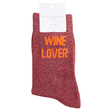 Lade das Bild in den Galerie-Viewer, Ms. Sparrow Glitzer-Socken "Wine Lover"