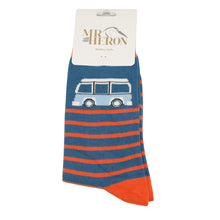 Lade das Bild in den Galerie-Viewer, Mr. Heron Socken "Campervan", blau/orange