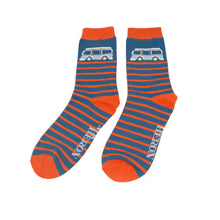 Lade das Bild in den Galerie-Viewer, Mr. Heron Socken "Campervan", blau/orange