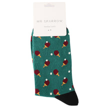 Lade das Bild in den Galerie-Viewer, Mr. Sparrow Socken "Tischtennis", grün/schwarz