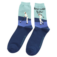Lade das Bild in den Galerie-Viewer, Mr. Sparrow Socken "Best Dad By Par! - Golfspieler", blau