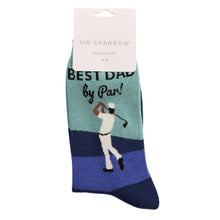 Lade das Bild in den Galerie-Viewer, Mr. Sparrow Socken "Best Dad By Par! - Golfspieler", blau