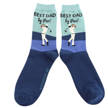 Lade das Bild in den Galerie-Viewer, Mr. Sparrow Socken "Best Dad By Par! - Golfspieler", blau