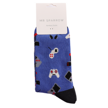 Lade das Bild in den Galerie-Viewer, Mr. Sparrow Socken "Gaming", blau/schwarz