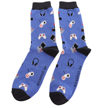 Lade das Bild in den Galerie-Viewer, Mr. Sparrow Socken "Gaming", blau/schwarz