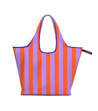 Lade das Bild in den Galerie-Viewer, Notabag faltbare Tasche, rot/lila gestreift