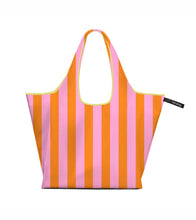 Lade das Bild in den Galerie-Viewer, Notabag faltbare Tasche, orange/rosa gestreift