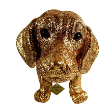 Lade das Bild in den Galerie-Viewer, Original Wackeldackel groß, gold-glitzernd