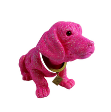 Lade das Bild in den Galerie-Viewer, Original Wackeldackel groß, pink-glitzernd
