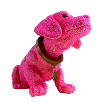 Lade das Bild in den Galerie-Viewer, Original Wackeldackel groß, pink-glitzernd